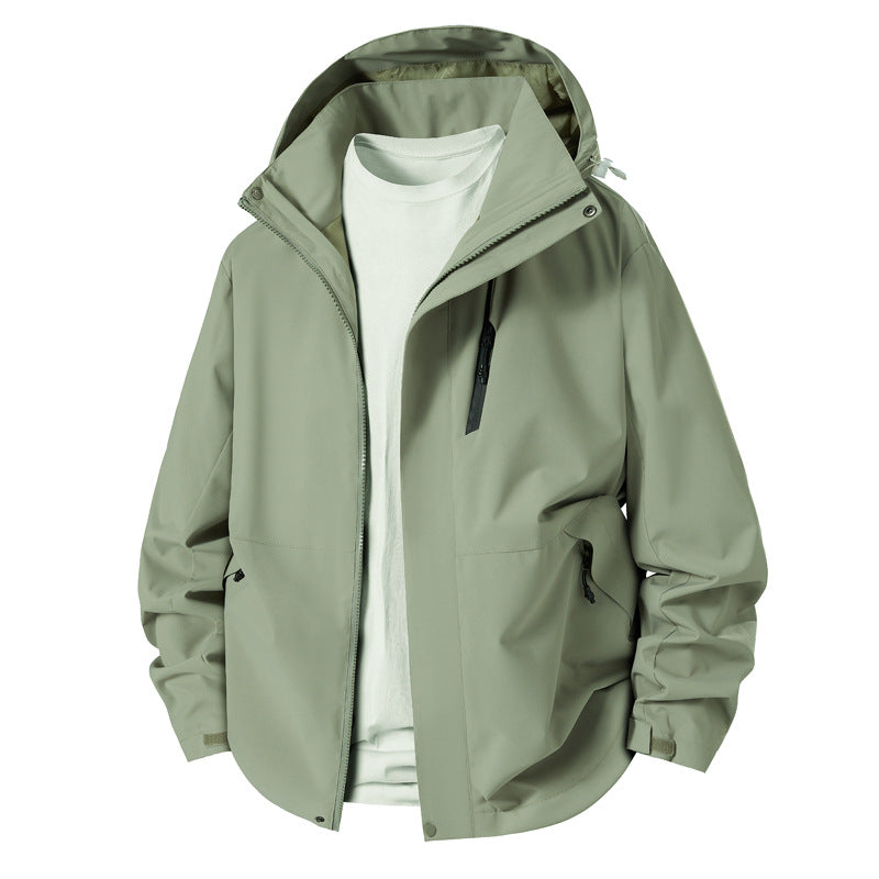 Herren technische Übergangsjacke mit verstellbarem Kapuzenrand EB