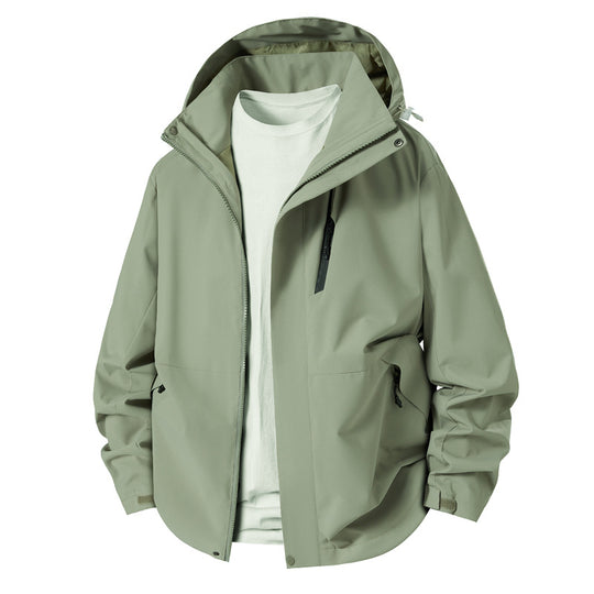Herren technische Übergangsjacke mit verstellbarem Kapuzenrand EB
