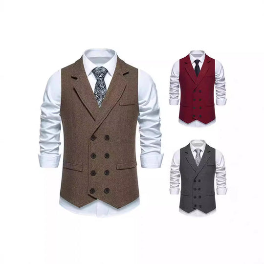 Herren Elegante Anzugweste mit klassischem Hahnentrittmuster und modernem Schnitt EB