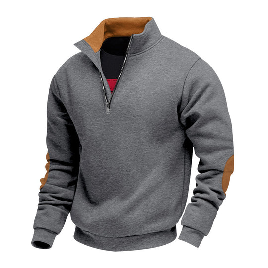 Herren Sportlicher Stehkragenpullover mit Reißverschluss akzenten EB