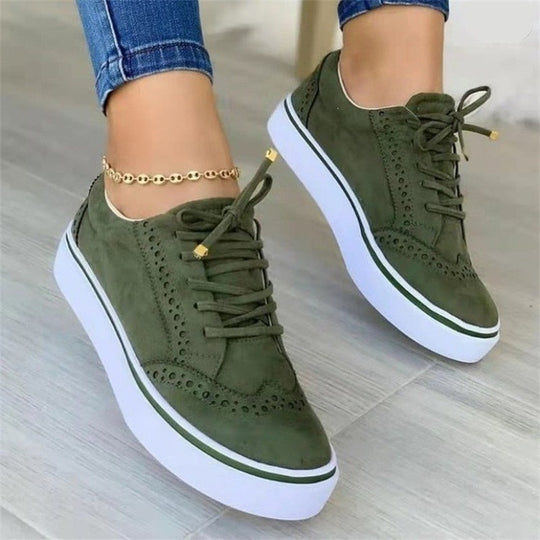 Damen Sportliche Schnürsneaker mit modischem Perforationsdesign EB