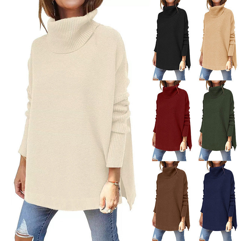 Damen Oversized Rollkragenpullover mit Strukturmuster EB