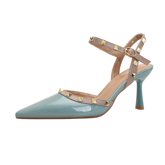Damen stilvolle Slingback-Pumps mit dekorativen Nieten EB