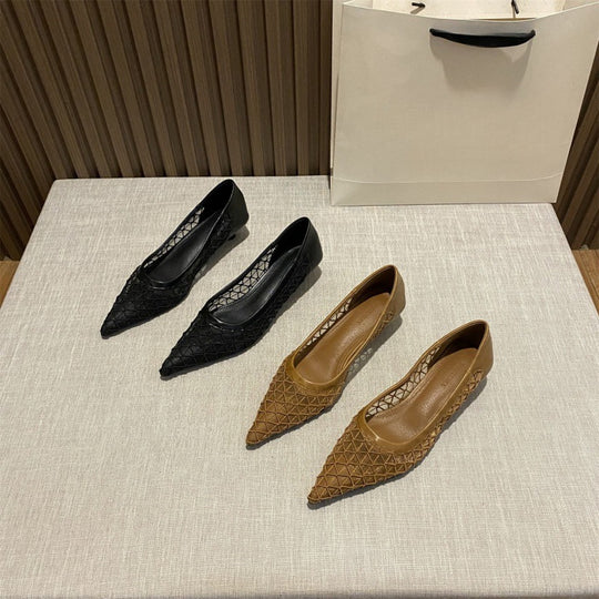 Damen Slingback Pumps mit transparentem Netzdesign EB