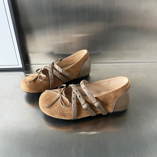 Damen elegante Mokassins mit modischem Schnallenverschluss und raffiniertem Design EB