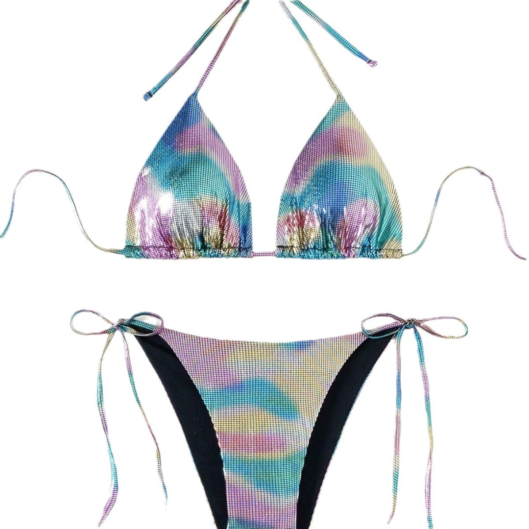 Damen Funktionsfähiger Triangel-Bikini mit stylischem Farbverlauf EB