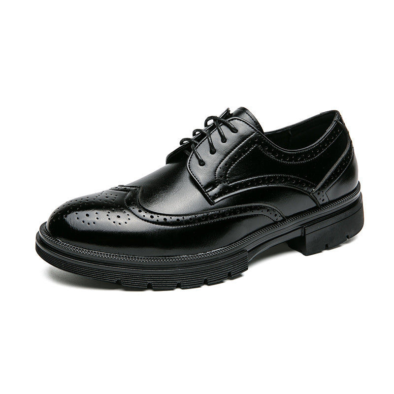 Herren Elegante Schnürschuhe mit klassischen Broguemuster und rutschfester Sohle EB