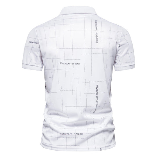 Herren Poloshirt mit modernem grafischen Druck und atmungsaktiver Funktion EB