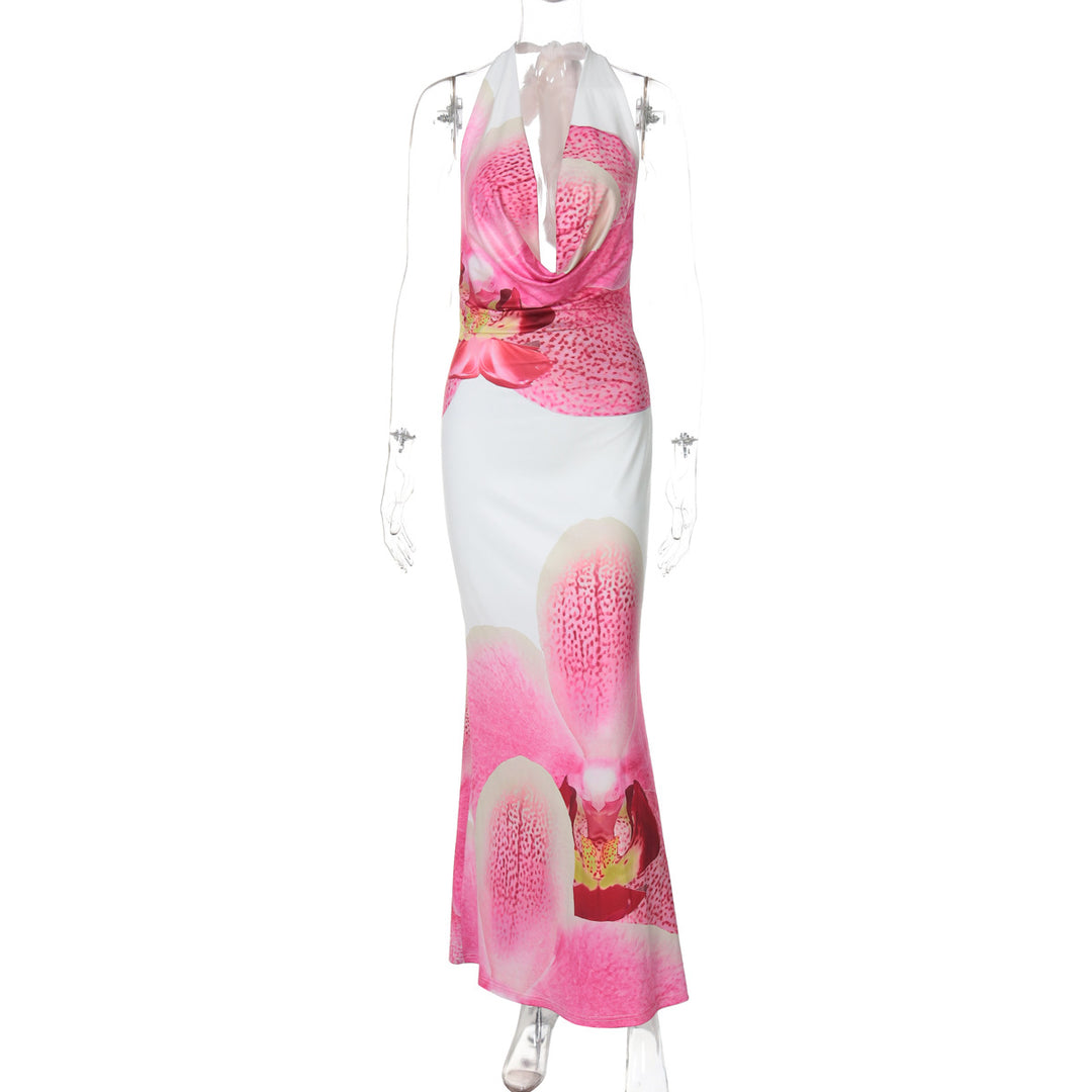 Damen Elegantes Maxikleid mit floralem Design EB