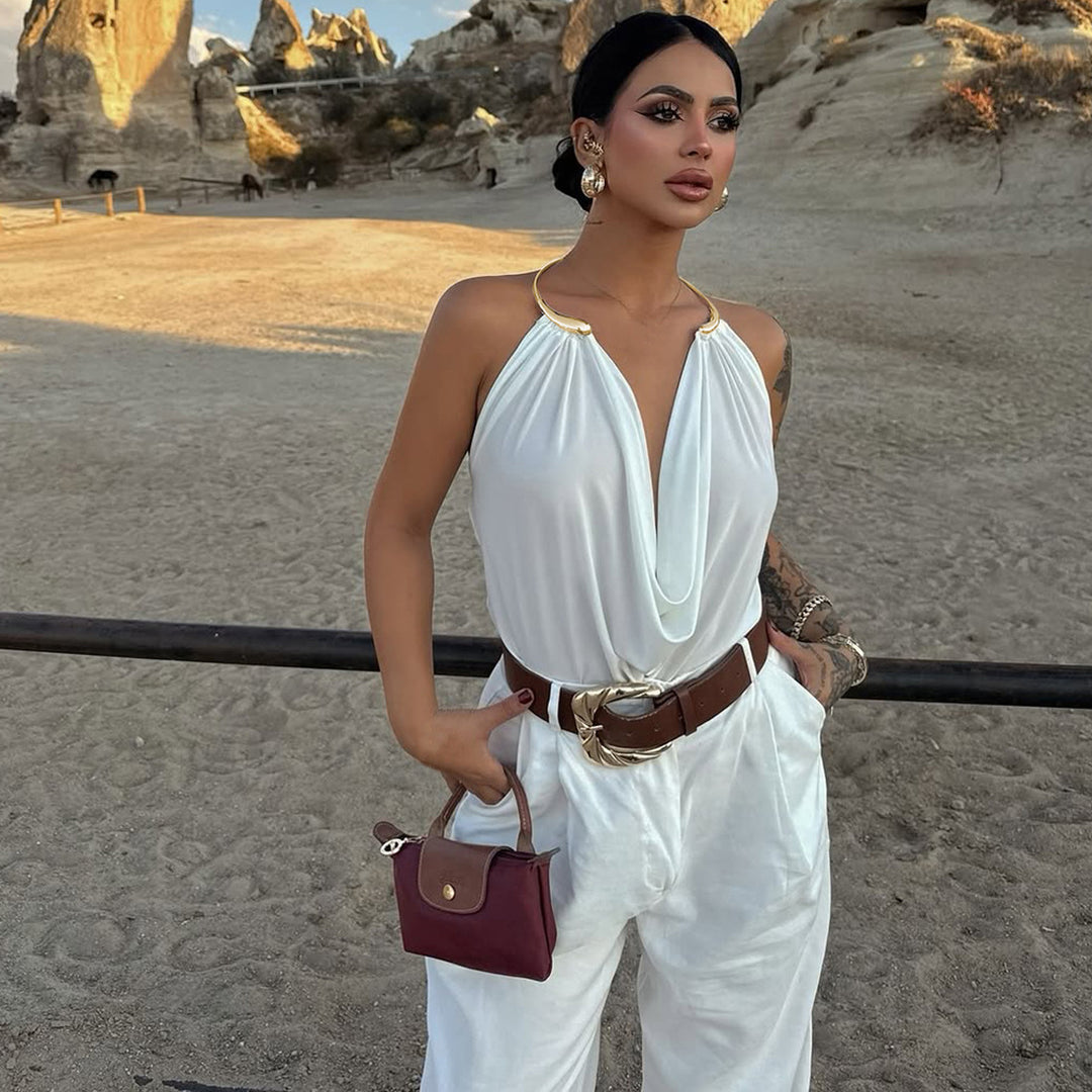 Damen Wickeltop mit raffiniertem Ausschnitt und eleganter Drapierung EB