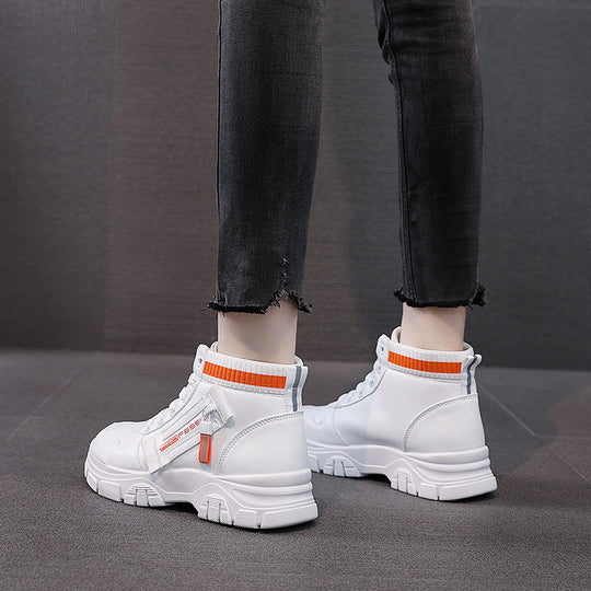 Damen Hohe Sneakers mit modischem Reißverschluss und atmungsaktivem Innenfutter EB