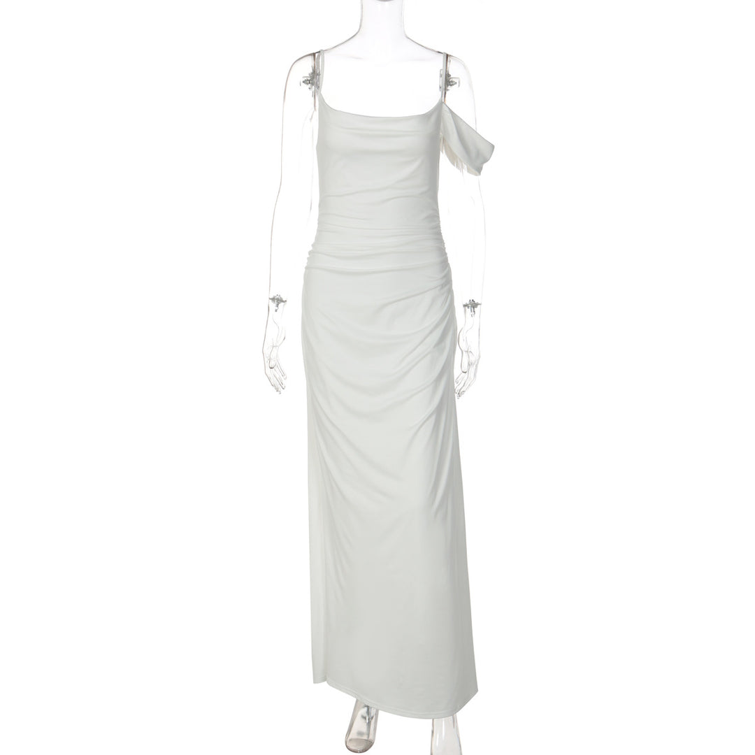 Damen Elegantes bodenlanges Kleid mit einzigartiger Drapierung EB