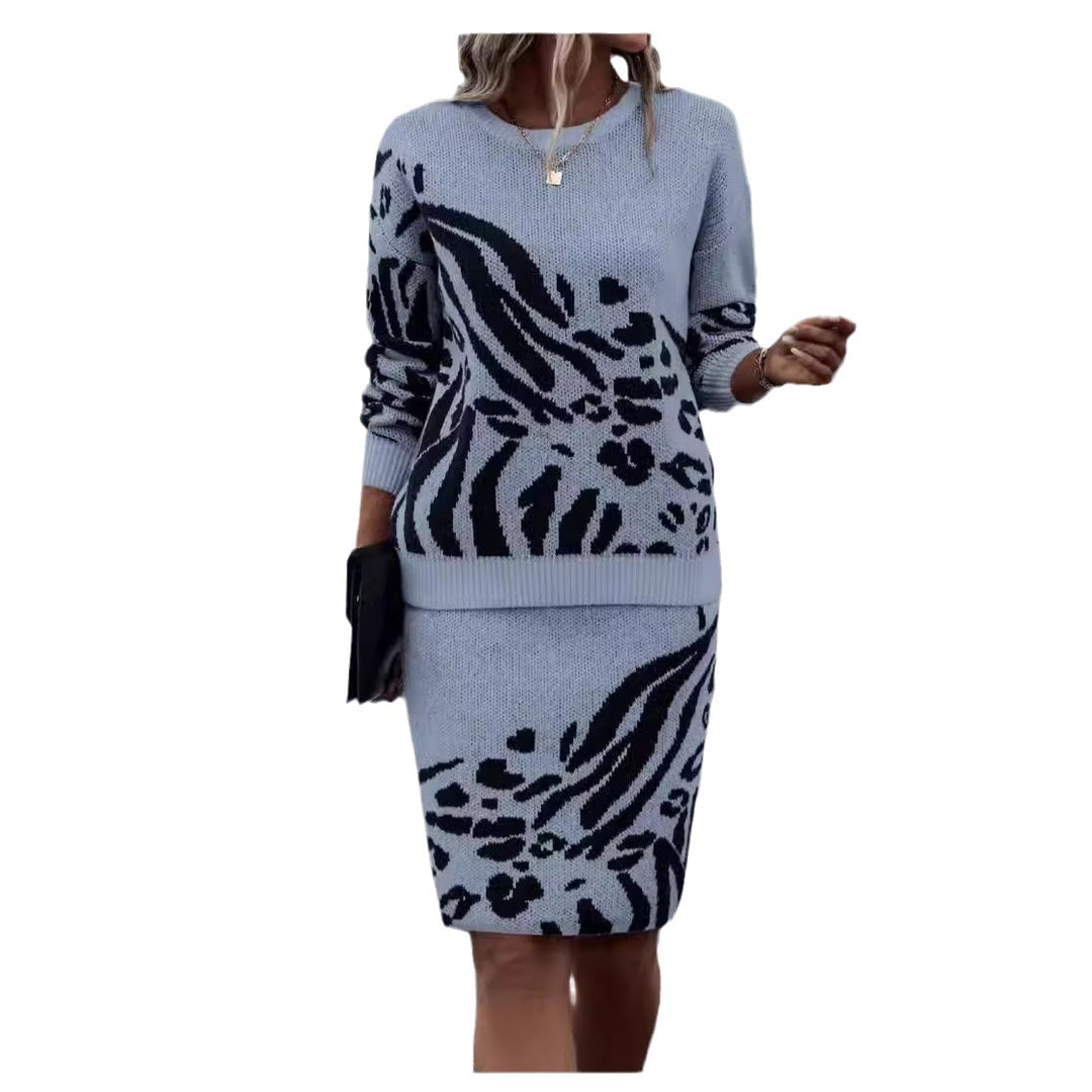 Damen Strickkleid im Leopardenmuster EB