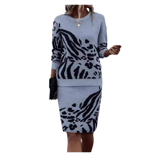 Damen Strickkleid im Leopardenmuster EB