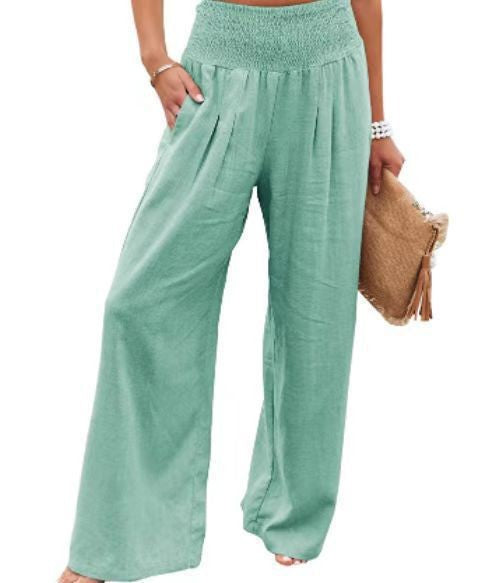 Damen Weite Sommerhose mit elastischem Bund und lockerer Passform EB