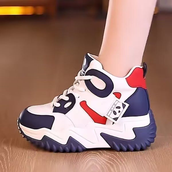 Damen Chunky High-Top Sneakers mit sportlichem Design und dämpfender Sohle EB