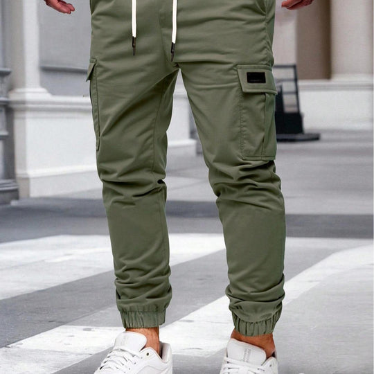 Herren Cargo-Hose mit elastischem Bund und multifunktionalen Taschen EB