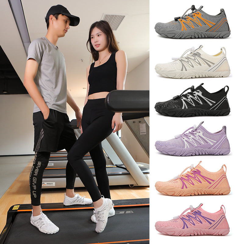 Damen leichte Wasserschuhe mit schnelltrocknendem Strickoberteil, elastischem Zugverschluss und rutschfester Profilsohle EB