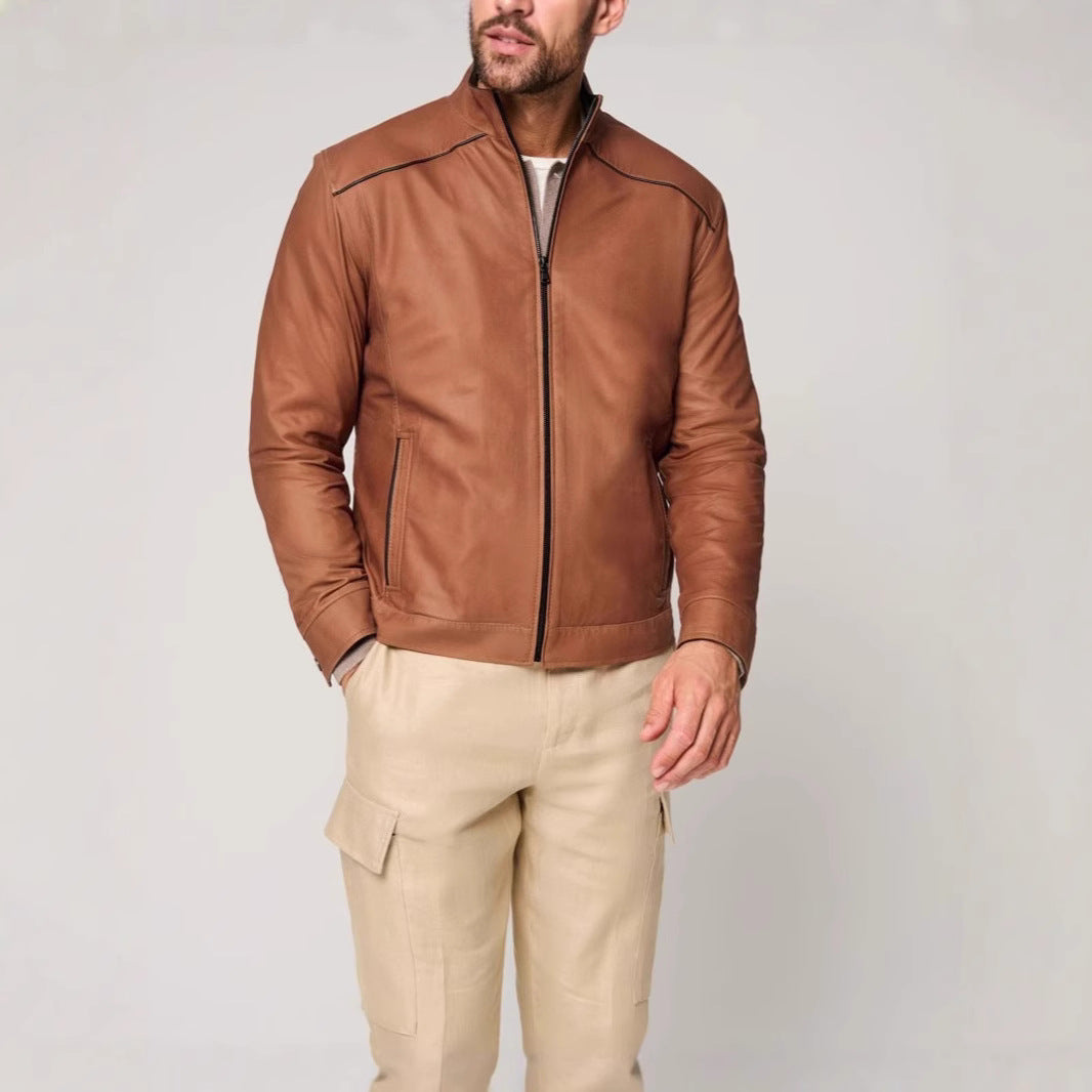 Herren modische jacke mit klassischem Stehkragen und eleganten Akzenten EB