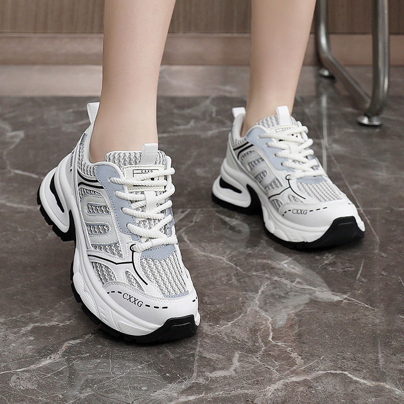 Damen sportliche Sneakers mit atmungsaktivem Obermaterial und stoßdämpfendem Design EB