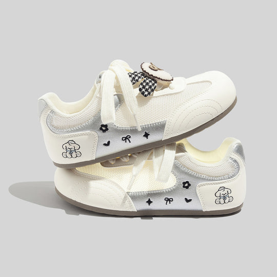 Damen Sportliche Sneakers mit verspieltem Tiermotiv und atmungsaktiver Mesh-Oberfläche EB