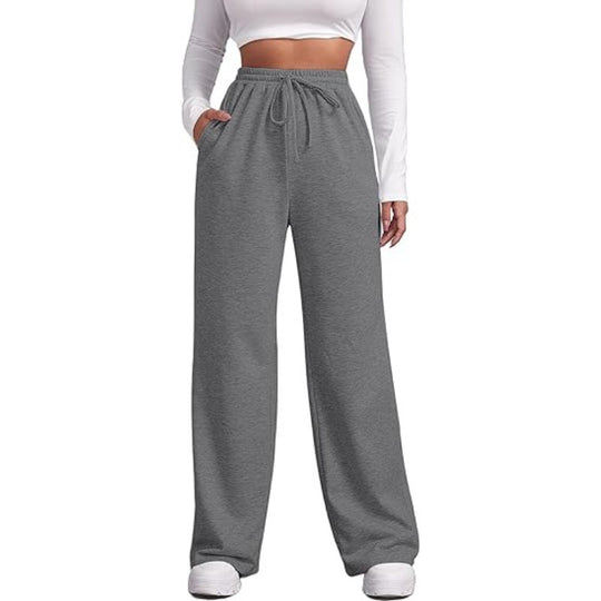 Damen nan fließende Relax-Palazzohose mit hohem Komfortbund, Kordelzug und seitlichen Einschubtaschen EB