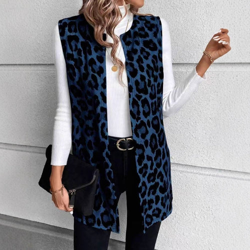 Damen Mode Weste mit Leopardenmuster EB
