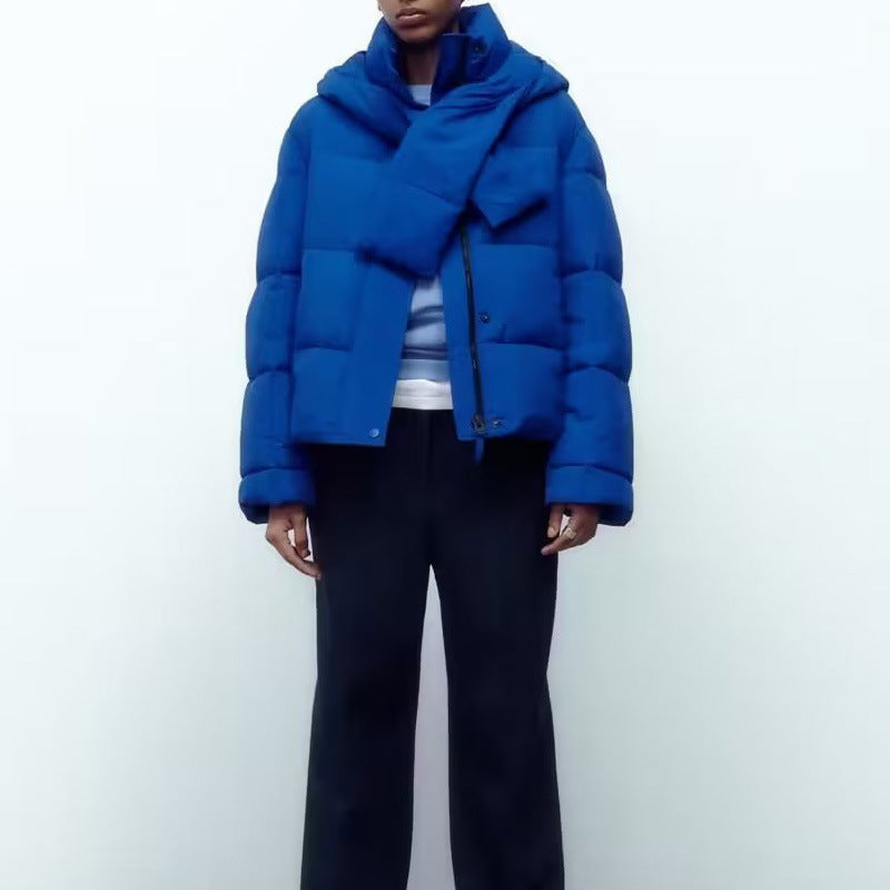 Damen Steppjacke mit hochgeschlossenem Kragen und kontrastierendem Bindegürtel EB