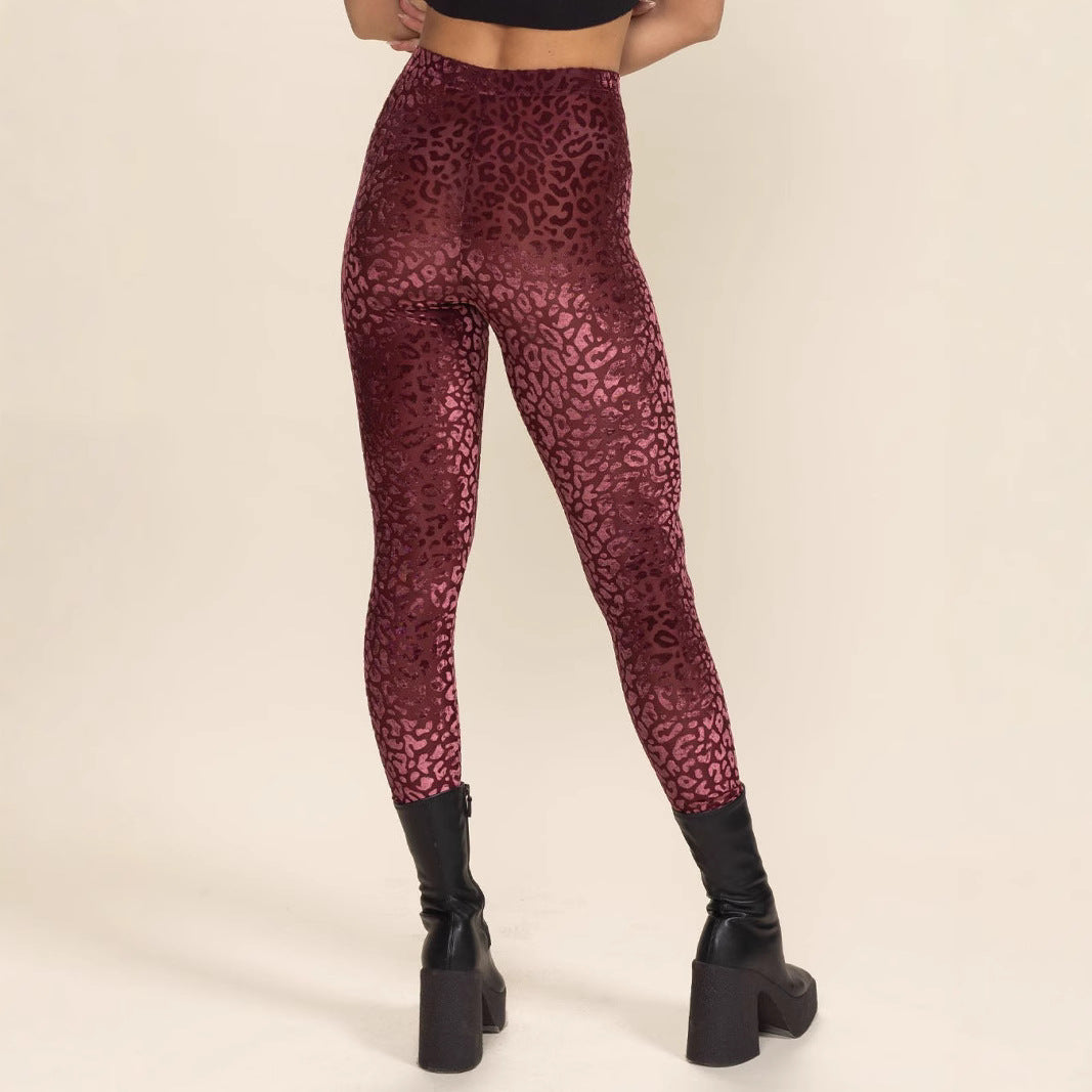 Damen Hochtaillierte Leggings mit animalischem Muster EB