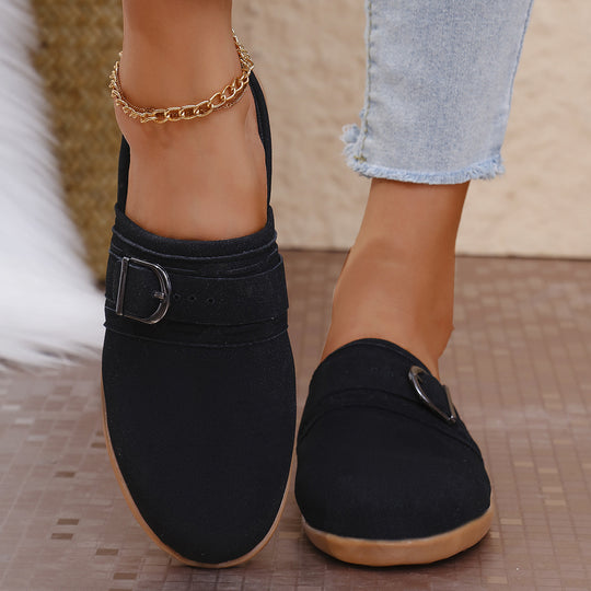 Damen Komfortable Mules mit modischer Schnalle EB