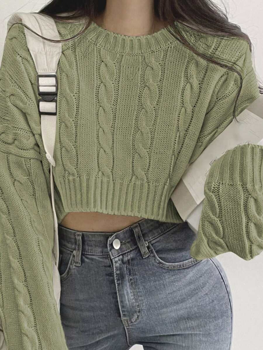 Damen Strickpullover mit strukturierter Kabeloptik EB
