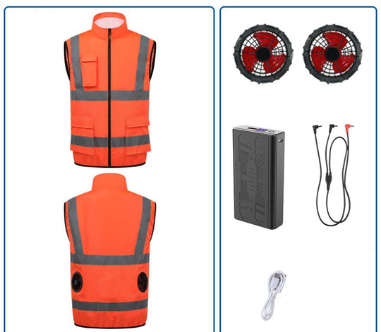 Unisex nan hochsichtbare Arbeitsweste mit reflektierenden Streifen und Mehrzwecktaschen R&B