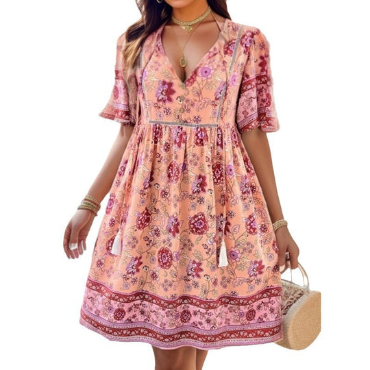 Damen Blühendes Sommerkleid mit Volant EB