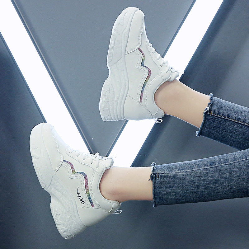 Damen Sportliche Plattform Sneakers mit atmungsaktiven Eigenschaften und rutschfester Sohle EB