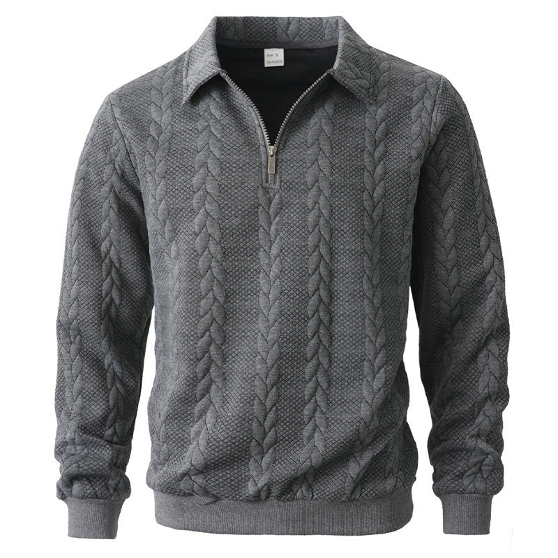 Herren eleganter Strickpullover mit Reißverschluss EB