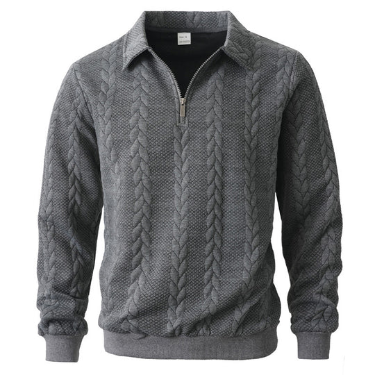 Herren eleganter Strickpullover mit Reißverschluss EB
