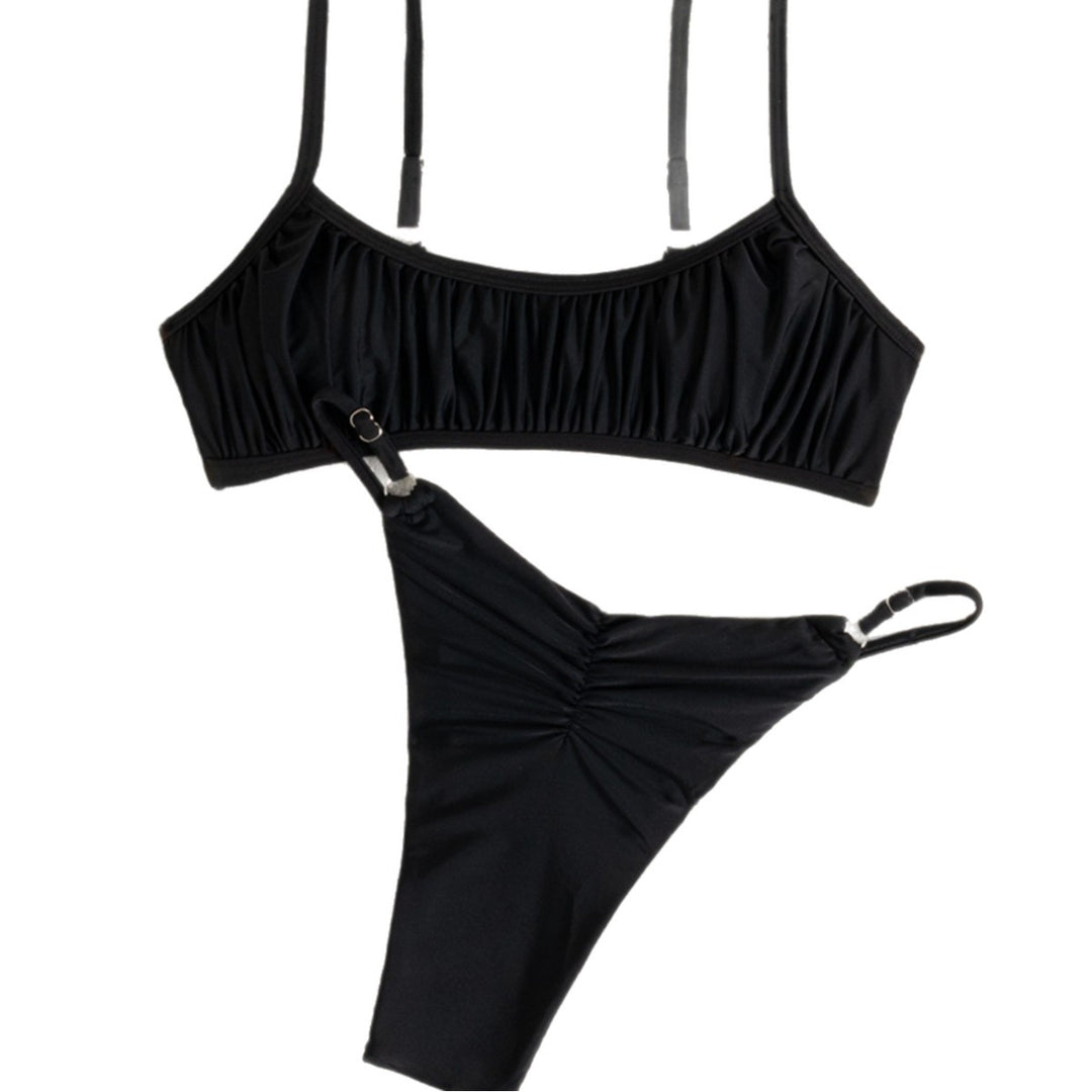 Damen Bikini-Set mit romantischen Rüschendetails und verstellbaren Trägern EB