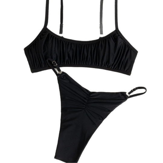 Damen Bikini-Set mit romantischen Rüschendetails und verstellbaren Trägern EB