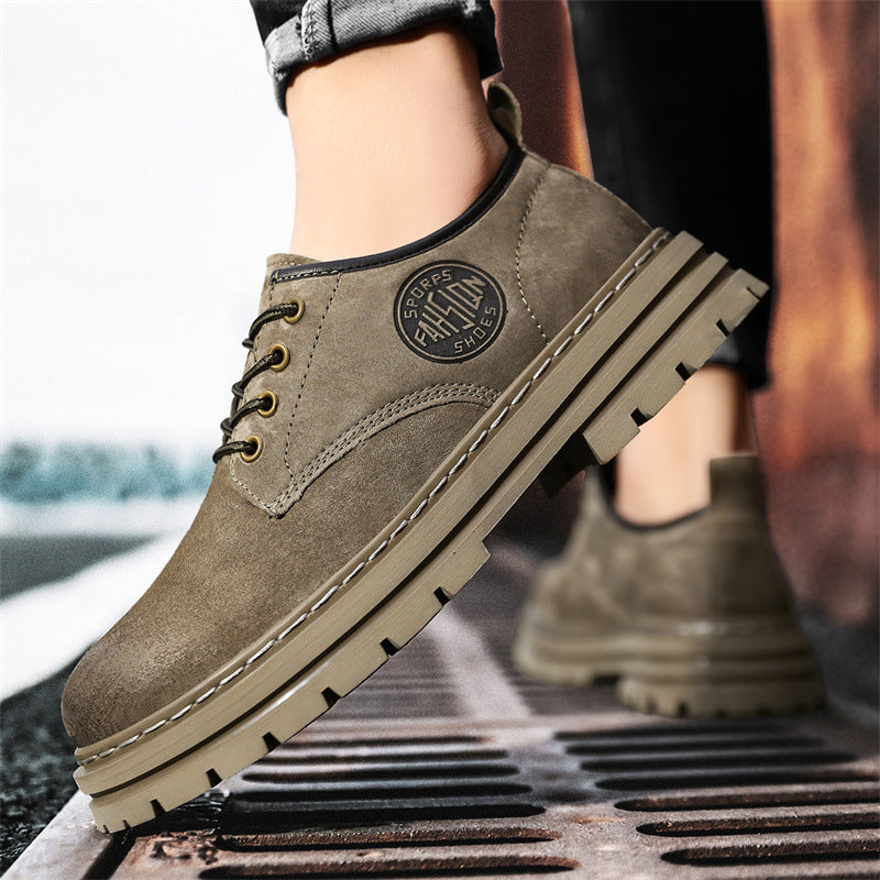 Herren modische und robuste Schnürschuhe aus leichtem Kunstleder mit dämpfender Sohle EB