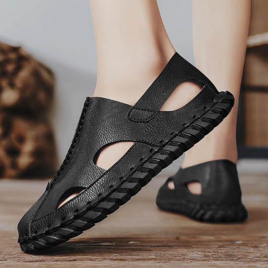 Damen Bequeme Leder Sandalen mit atmungsaktivem Design EB