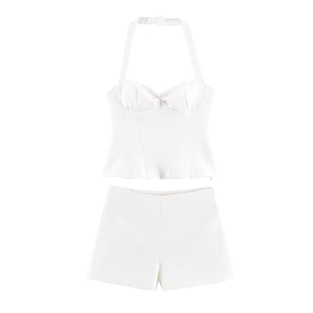 Damen Kombination aus kurzem Oberteil und Shorts EB