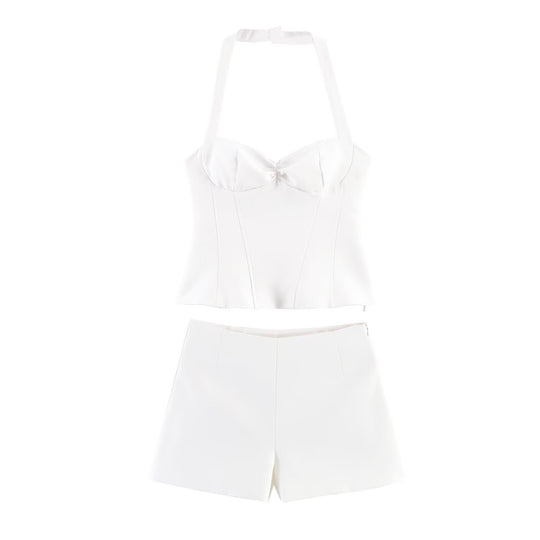 Damen Kombination aus kurzem Oberteil und Shorts EB