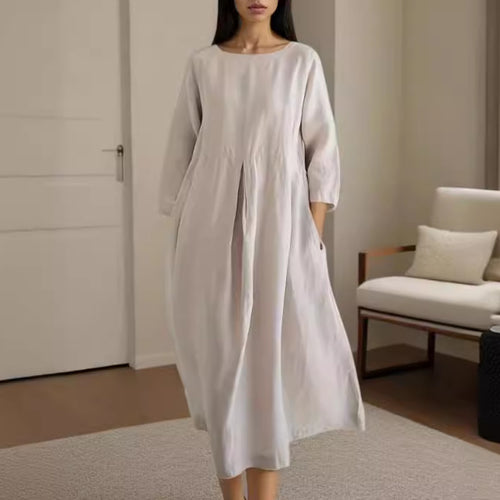 Damen Midikleid mit innovativem Falten-Design EB
