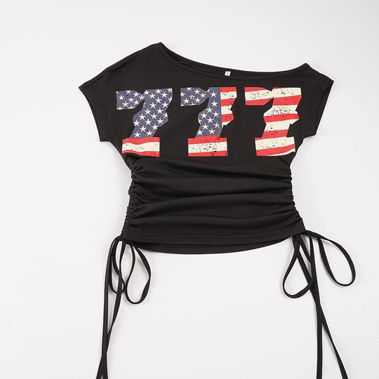 Damen modisches lässiges Crop-Top mit praktischem Rüschensaum EB
