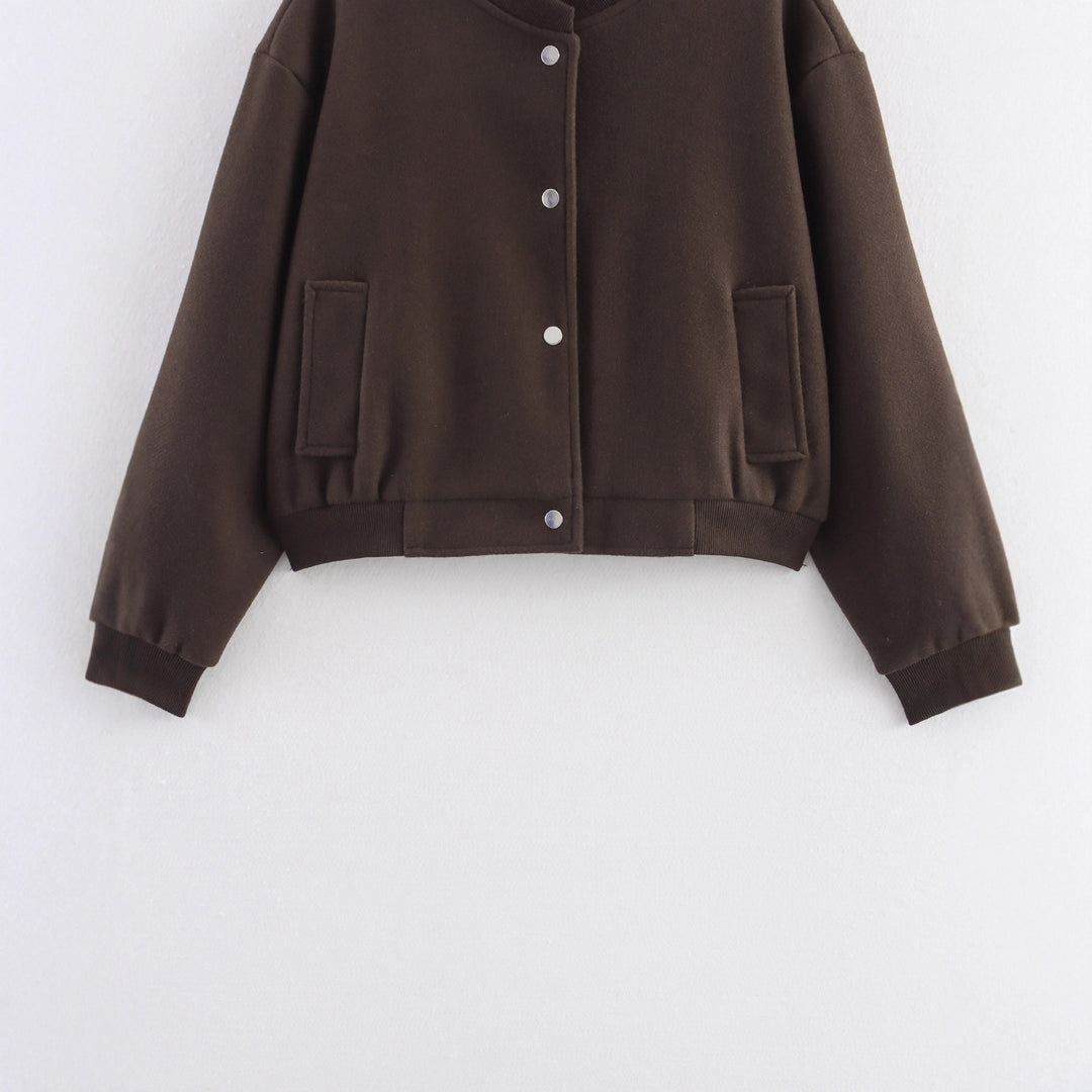 Damen lässige Oversize-Jacke mit Knopfverschluss EB