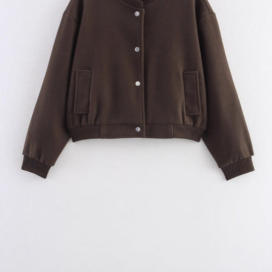 Damen lässige Oversize-Jacke mit Knopfverschluss EB