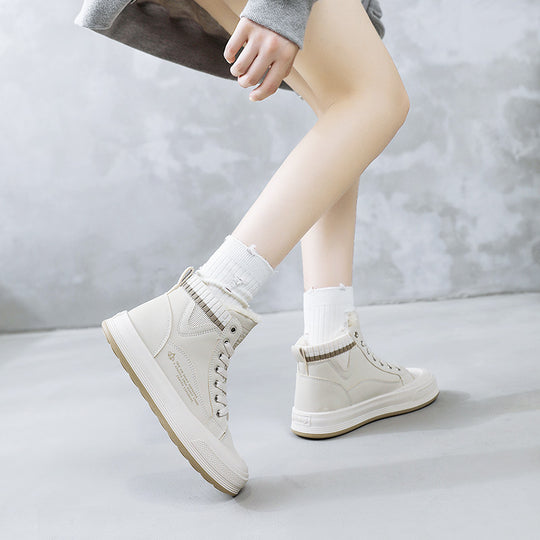 Damen gefütterte High-Top Sneakers mit strapazierfähigem Obermaterial und rutschfester Sohle EB