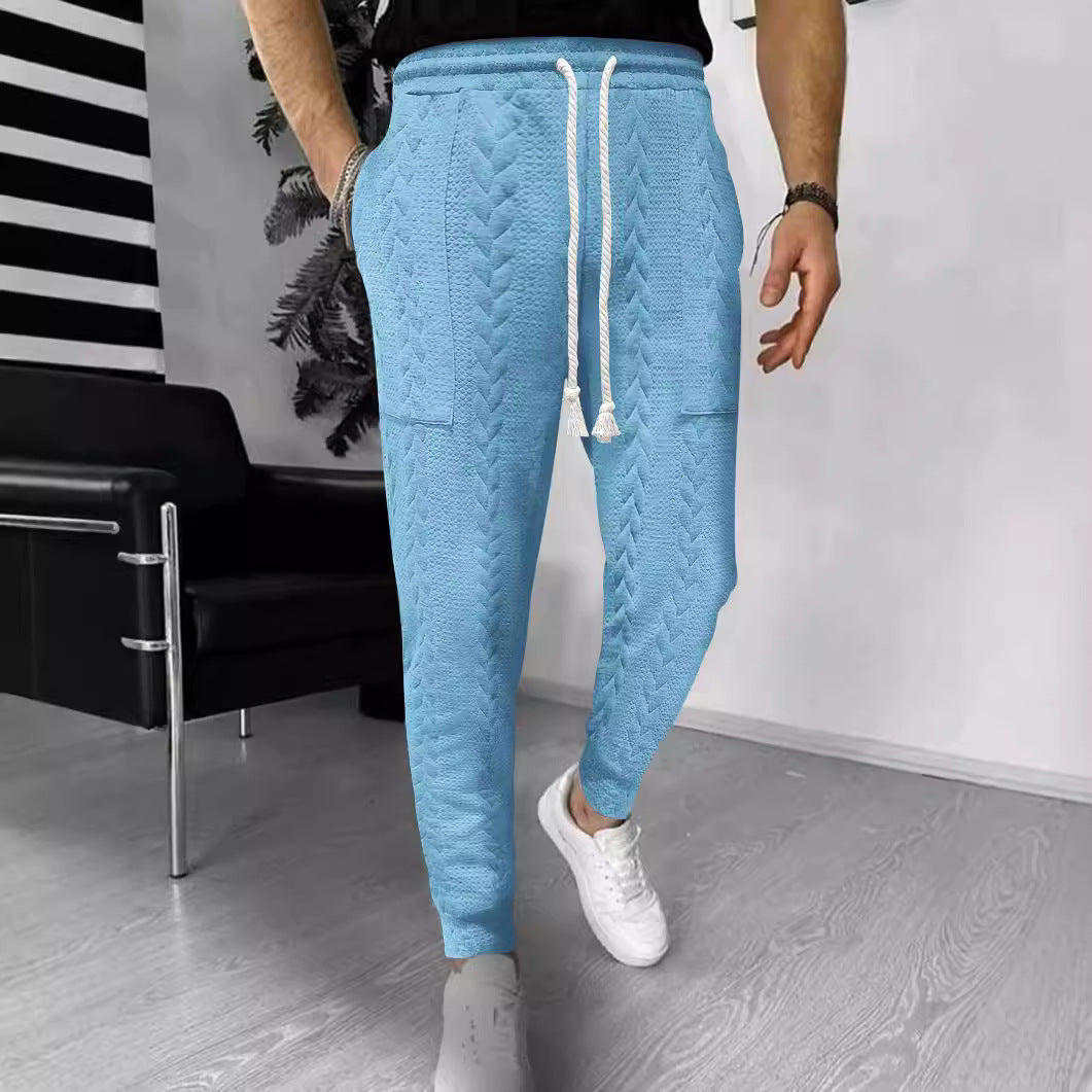 EB | Jogginghosen Lockere Passform Strukturiertes Strickmaterial Kordelzug Taschen
