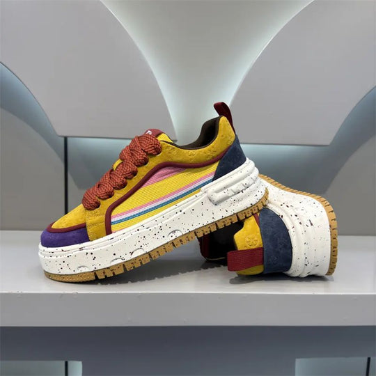 Damen Sportliche Sneakers mit modischem Mehrfarbendesign und flexibler Plattformsohle EB