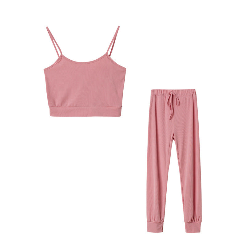Frauen Ribbed Cropped Lounge Set EB